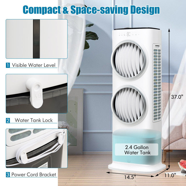 3-in-1 Evaporative Air Cooler with 9H Timer Remote